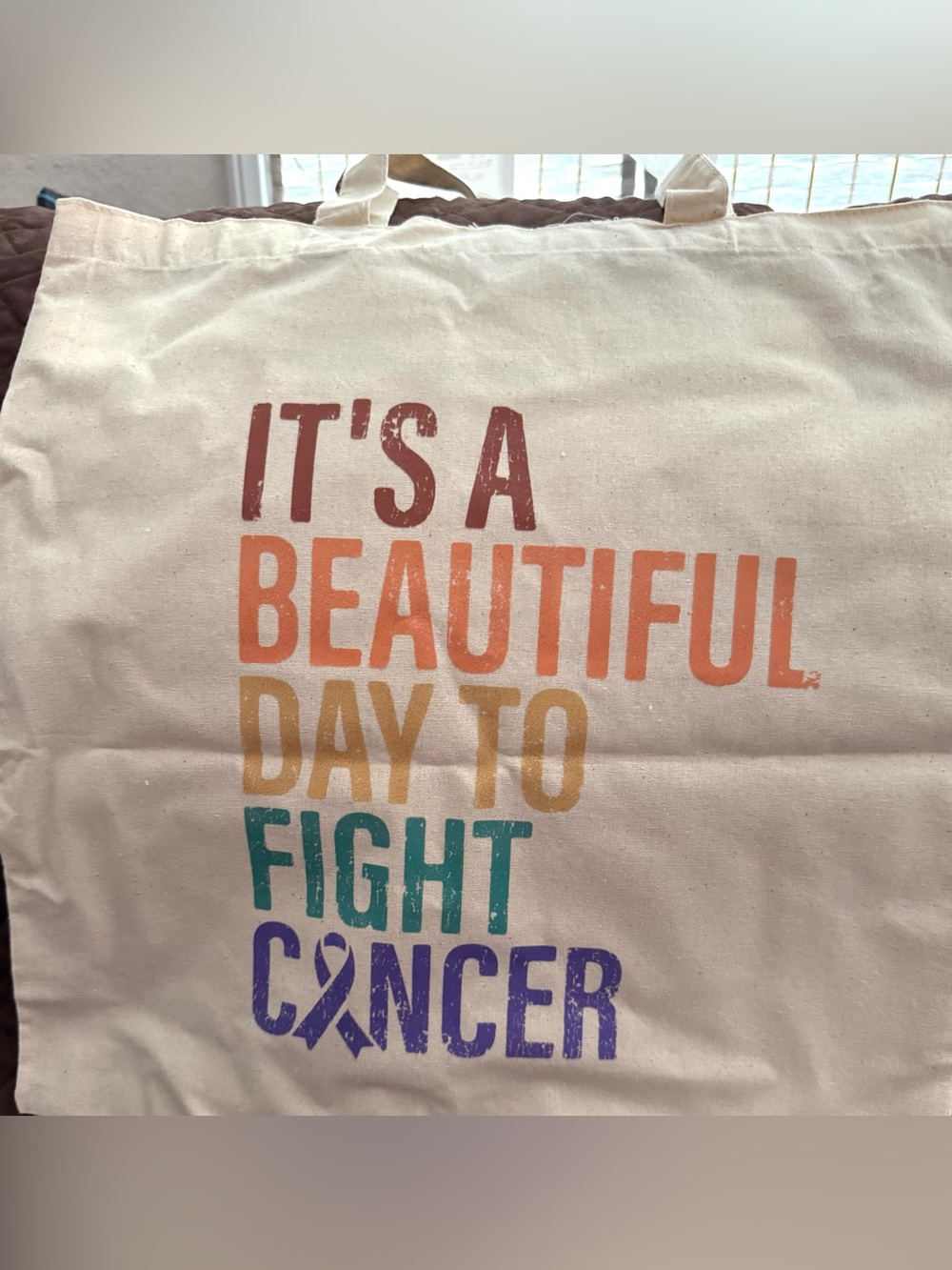 Canvas Tote Bag - Fight Cancer - Multicolor